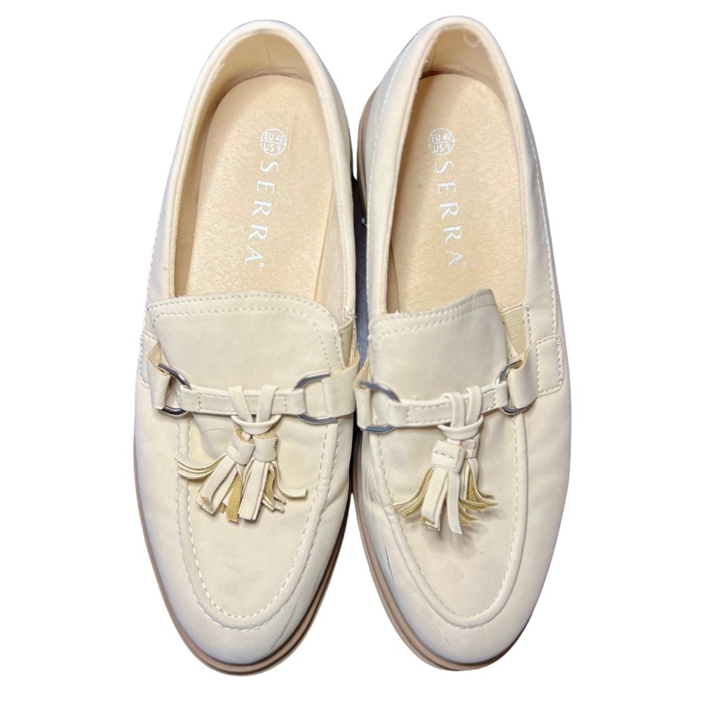 SERRA Cream Platform Tassel Loafers – Women’s US 9 / EU 40